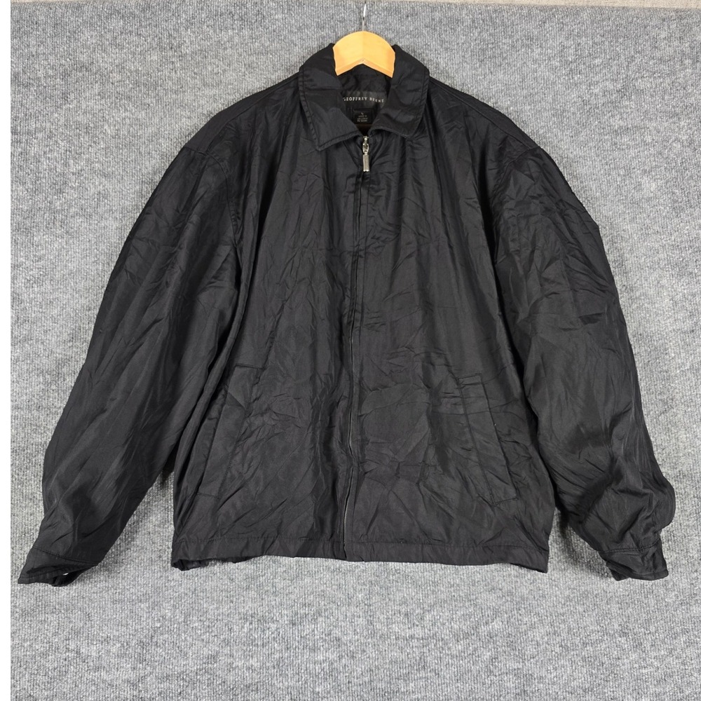 GEOFFREY BEENE Mens Black Full Zip‎ Lightweight Jacket Size L